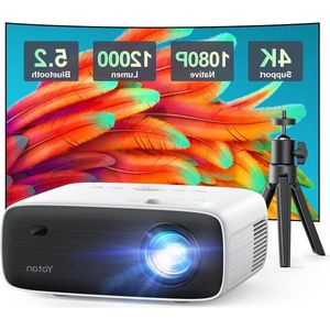 Bluetooth Projector 4K - 1080P - 12000 Lumen - Tripod - Home Cinema
