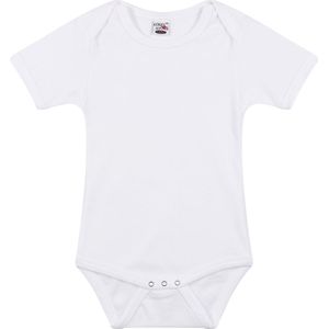 Basic rompertje wit voor babys - katoen - 240 grams - basic witte baby rompers / kleding 92