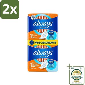 Always Ultra - Maandverband - Met Vleugels - Duo Verpakking - 20 Maandverbandjes - Voordeelverpakking - 2 stuks - Always Ultra - Incontinentie