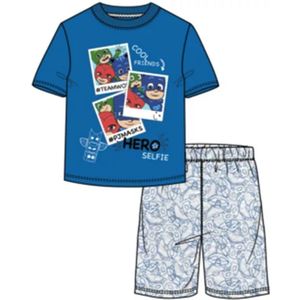 PJ Masks kinderpyjama / shortama, blauw / grijs, maat 122/128