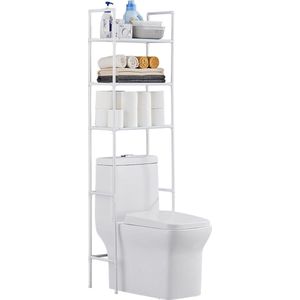 Ruimtebesparende 3-laags Badkamerrek voor Boven het Toilet met Eenvoudige Montage