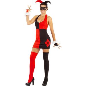 FUNIDELIA Harley Quinn Kostuum - Harley Quinn jurk voor vrouwen - Maat: M - Zwart