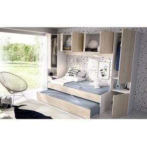 Vente-unique Bed kind hout natuurlijk licht 90 x 190 cm