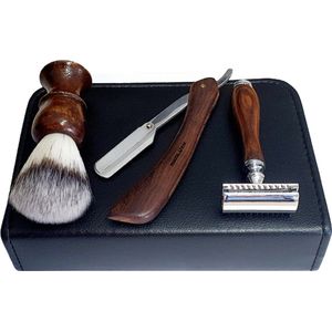 MEDLUXY® - Scheerset incl. etui [Barbier set, Safety razor, Scheerkwast, Classic scheermes]