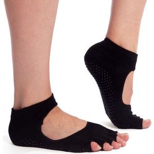 2x Ballerina antislip sokken - combi pack - grijs & zwart - t/m maat 40