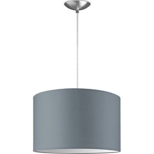 Home Sweet Home hanglamp Bling - verlichtingspendel Basic inclusief lampenkap - lampenkap 35/35/21cm - pendel lengte 100 cm - geschikt voor E27 LED lamp - lichtgrijs