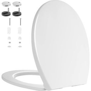 Witte O-vormige toiletbril softclose snelsluiting eenvoudige reiniging - verstelbare scharnieren