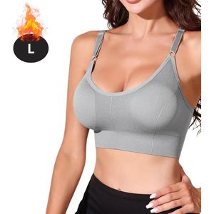 Nivard BH Zonder Beugel - Zonder Bandjes - Push-up Bh's - Comfort Beha - Gemengd - Grijs- Maat L