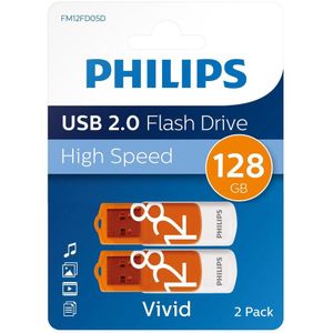 Philips USB Stick Vivid Edition - 128GB - Sunrise Orange - 2-pack