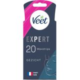 Veet - Expert Waxstrips Gezicht Sensitive - 20 Stuks - Met Amandelolie