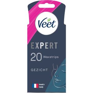 Veet - Expert Waxstrips Gezicht Sensitive - 20 Stuks - Met Amandelolie