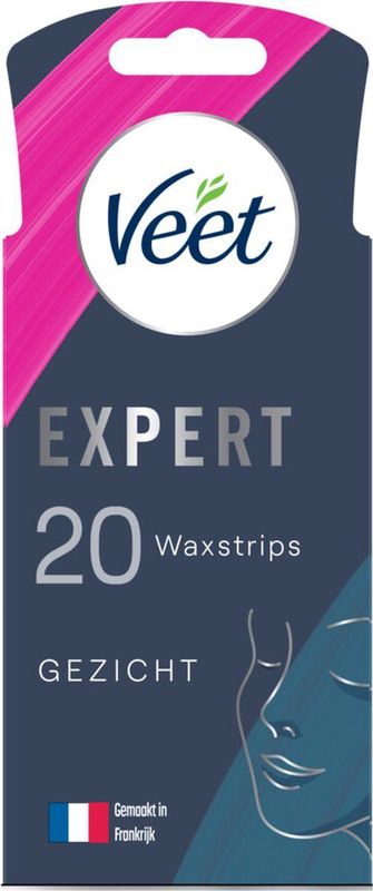 Veet - Expert Waxstrips Gezicht Sensitive - 20 Stuks - Met Amandelolie
