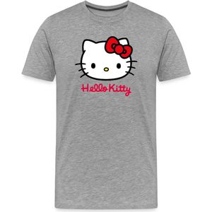 Hello Kitty Klassiek Portret Met Hello Kitty Tekst Premium T Shirt Heren