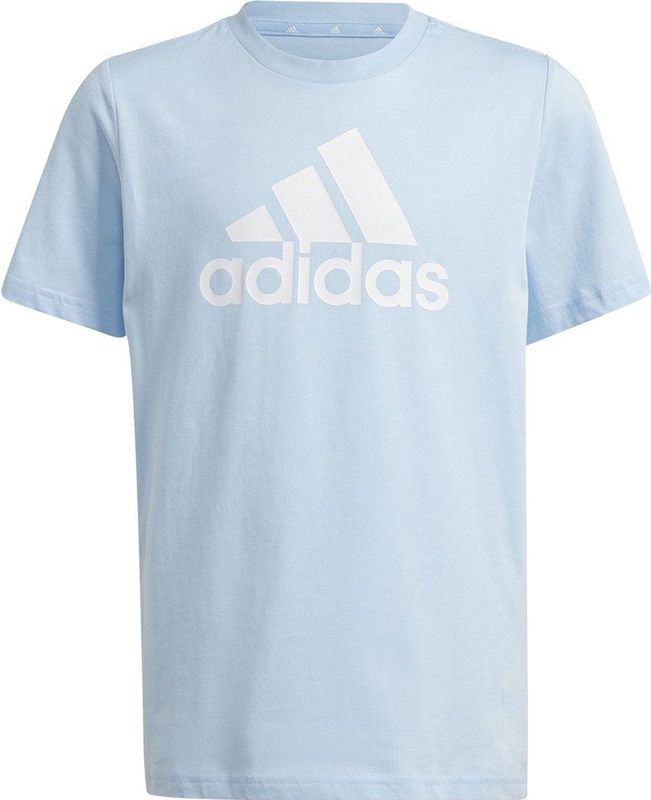 Adidas - Essentials Big Logo - T-shirt - Blauw - Katoen - Korte Mouwen