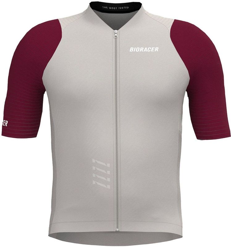 Bioracer - Icon Kids - Fietsshirt - Warm Grey Bordeaux - Korte Mouw