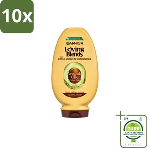 10 x Garnier Loving Blends Avocado Olie en Shea Boter Conditioner 250 ml - Grootverpakking - Haar Conditioner - Droog Haar - Pluizig Haar - Avocado Olie - Shea Boter