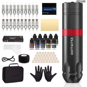 RFWR® Complete Tatoeage Kit met Roterende Machine en Naalden voor Beginners en Artiesten
