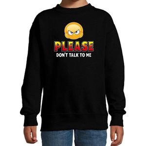 Funny emoticon sweater Please dont talk to me zwart voor kids - Fun / cadeau trui 98/104