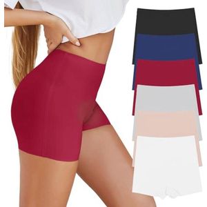 Dames fietsshorts hoge taille naadloos comfortabele boxershorts