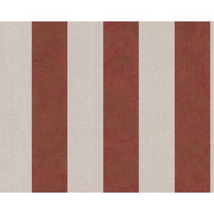 TRADITIONELE GLITTER STREPEN BEHANG - Metallic Rood Beige - AS Creation Trendwall