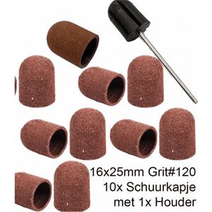 Schuurkapje 16x25mm met houder |  Nagelfrees voor Manicure en Pedicure | Sunone kapje – Gradatie 120