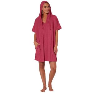 Ocean & Earth V Neck Hooded Poncho Roze S-M