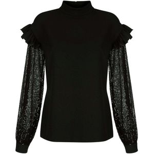 Alba Moda Bluse Bluse in angesagtem Materialmix