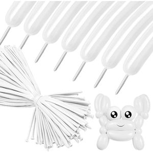 30 stuks lange 260 mm witte modelleerballonnen - voor dierenfiguren en decoratie - verjaardagsfeesten en bruiloften