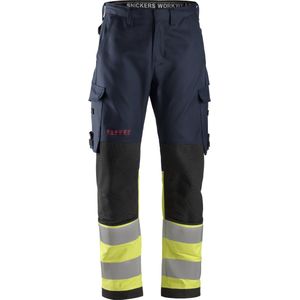 Snickers 6363 ProtecWork, Las Werkbroek, High-Vis Klasse 1 - Donker Blauw/High Vis - 96