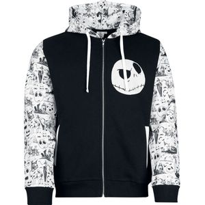 The Nightmare Before Christmas Jack Heren Vest met capuchon - zwart/wit - XL