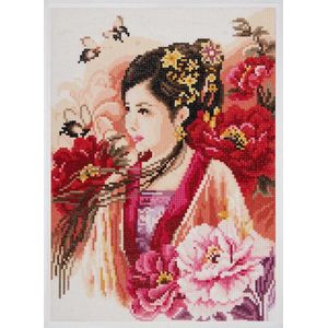 Diamond painting kit Asian lady in pink - Lanarte - PN-0184323