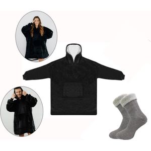 XXL Hoodie & Huissokken Merino Wol Dames & Heren One Size Fits All – Oversized trui – Sokken Deken – Unisex – Eén maat