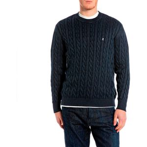 Replay - Uk4866.000.g21280g - Trui - Blauw - Regular-fit - Katoen