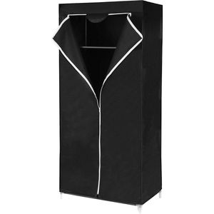 Opvouwbare garderobe van stof - 160 x 75 x 45cm - Zwart - RYG83H Kledingkast