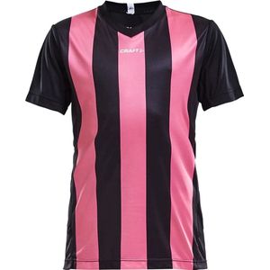 Craft Progress Stripe Shirt Korte Mouw Kinderen - Zwart / Roze | Maat: 146/152