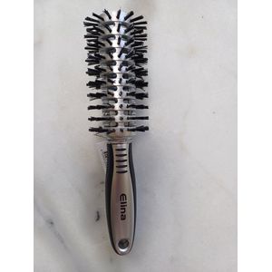 BRUSH Haarborstel Elina Zilver en Zwart 24cm - brush