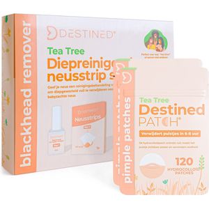 Destined® Neusstrips + 2x Destined Patch® - Blackhead remover - Mee eters verwijderen Set - 100 stuks - Mee eter Verwijderaar - Poriënreiniger - Gezichtsmasker Peel off Masker - Blackhead masker - Pore strips - Gratis E-Book