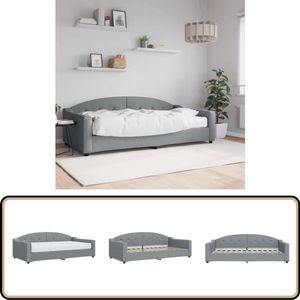 vidaXL Slaapbank met matras - 100x200 cm - Lichtgrijs Slaapbank - Tweepersoonsbed - Sofa Bed - Multifunctioneel Meubilair - Licht Grijs