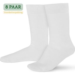 Hipperboo® 8 Paar Bamboe Sokken - Maat 35-38 - Wit - Dames Sokken - Bamboe Kousen - Naadloos