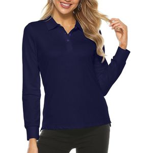 Dames Poloshirt met Lange Mouwen van Katoen - Ideaal voor Sport en Vrijetijd