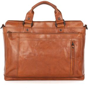 Leather Business bag - Bennie - Brandy Cognac