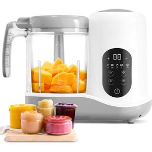 Bear Babyvoedingsbereider - Stoom- & Mixmachine Voor Babyvoeding - Automatisch Koken & Hakken - Babypap Bereider Met Zelfreinigende Functie - Wit