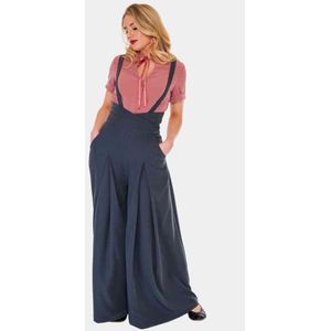 Voodoo Vixen - Grey Suspender Wijde broek - S - Grijs
