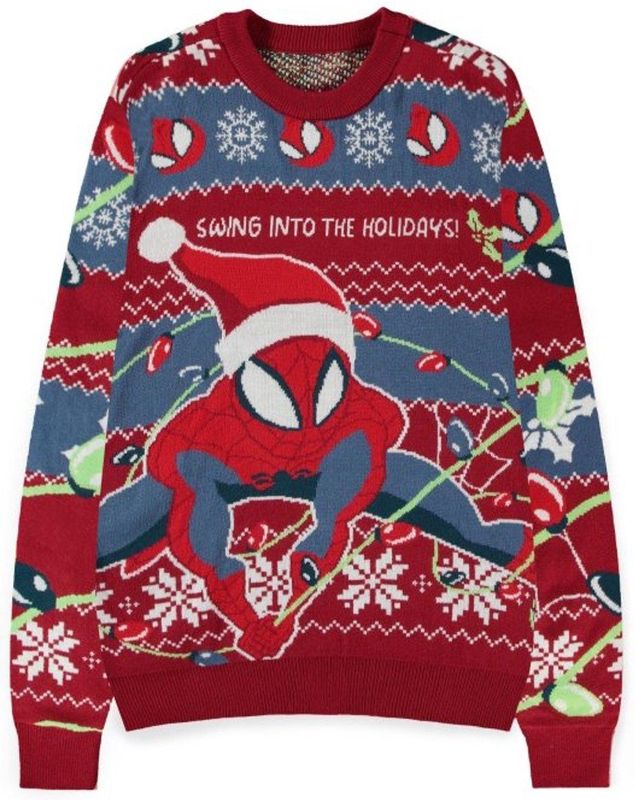 Spider-Man Swing into the Holidays Heren kersttrui - meerkleurig - S