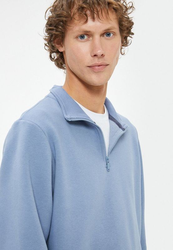 Koton - Sweatshirt - Lichtblauw - Effen - Lange Mouw