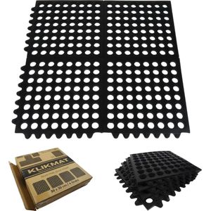 DuraMat® KlikMat - Design Je Eigen Deurmat! - 4 Stuks Rubberen Tegels - Modulaire Anti Slip Mat - Schoonloopmat Deurmatten Voor Binnen & Buiten