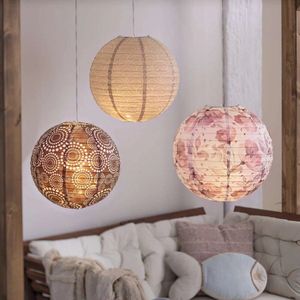 Dream-Living lampionnen bloemmotief set van 3 - zonder lamp