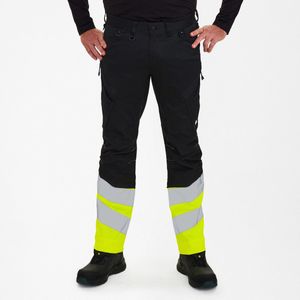 Engel Safety werkbroek met 2-weg stretch 2546-314 - Black / Hi-vis Yellow - 31