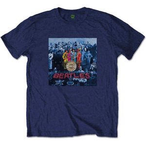 The Beatles - Sgt Pepper Blue Heren T-shirt - XL - Blauw