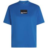 KLJ - Regular Short Sleeve Box Logo Tee - Blauw - 100% Biologisch Katoen